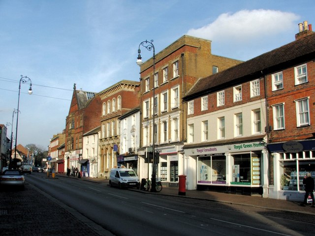 High Street, Tonbridge, looking north. The street, not the barber interior.